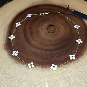 Enamel clover necklace